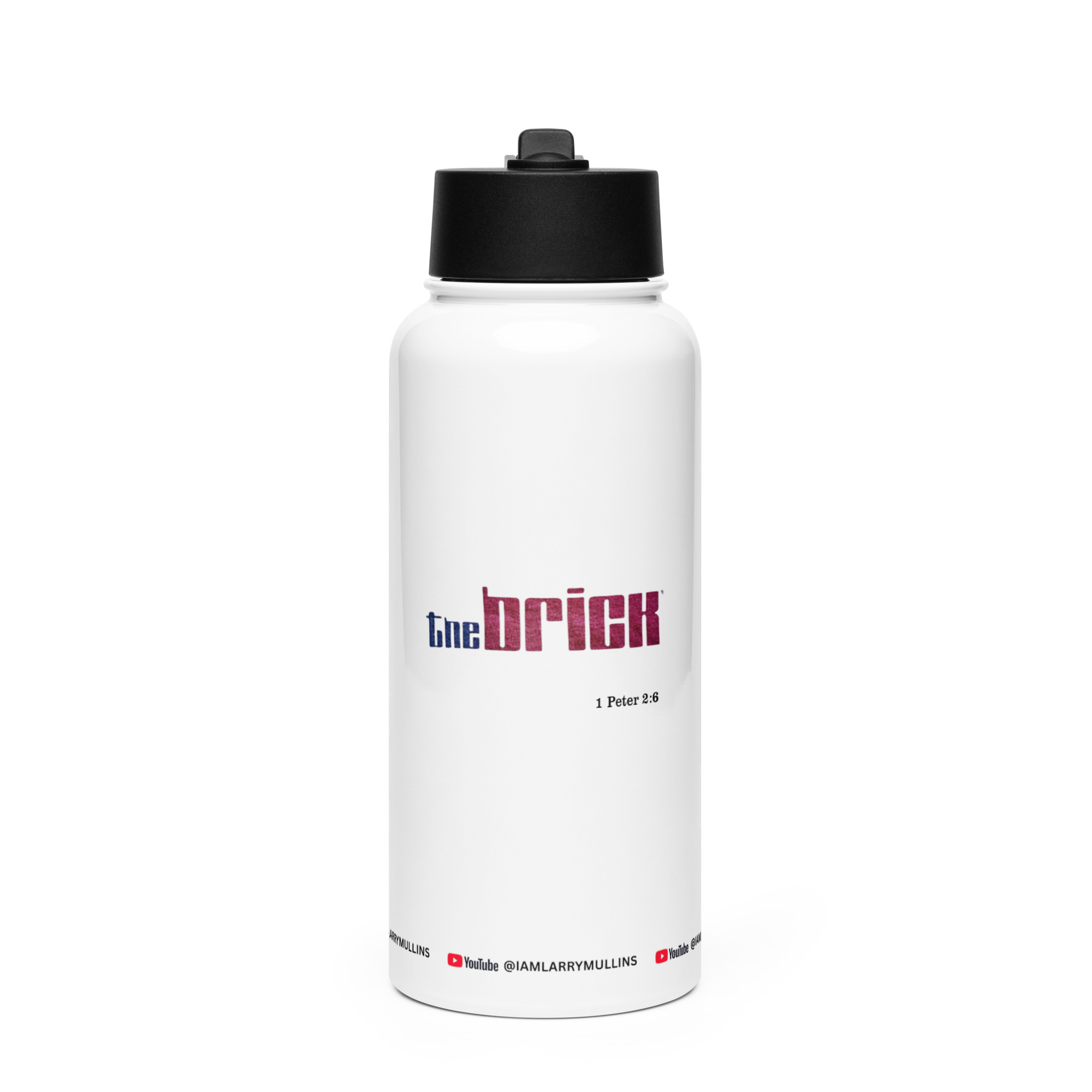 The Brick Stainless steel water bottle with a straw lid - Image 3