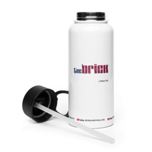 The Brick Stainless steel water bottle with a straw lid