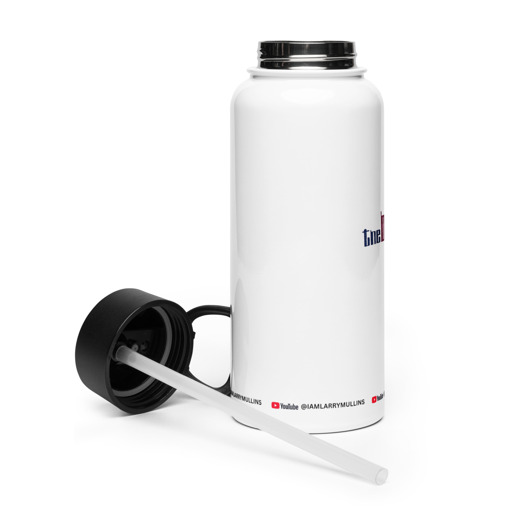 The Brick Stainless steel water bottle with a straw lid